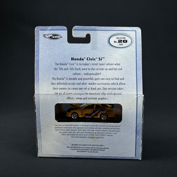 HOT WHEELS 100% 1/64 HONDA CIVIC SI FALKEN (Yellow x Black) real riders diecast - Picture 5 of 6